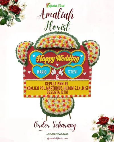 Karangan Papan Bunga Pernikahan di Campakawarna
